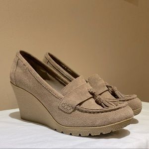 Suede Moccasin Wedge
